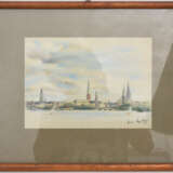 UNBEKANNTER KÜNSTLER, "HAMBURG", Pastellkreide auf Papier, hinter Glas gerahmt, signiert und datiert - Foto 1