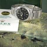 ROLEX. AN ATTRACTIVE STAINLESS STEEL AUTOMATIC WRISTWATCH WITH SWEEP CENTRE SECONDS, BRACELET, GUARANTEE AND BOX - photo 2
