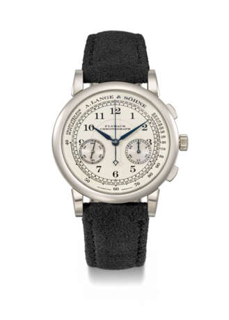 A. LANGE & SOHNE. AN ATTRACTIVE 18K WHITE GOLD FLYBACK CHRONOGRAPH WRISTWATCH - Foto 1
