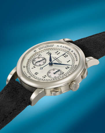 A. LANGE & SOHNE. AN ATTRACTIVE 18K WHITE GOLD FLYBACK CHRONOGRAPH WRISTWATCH - photo 2