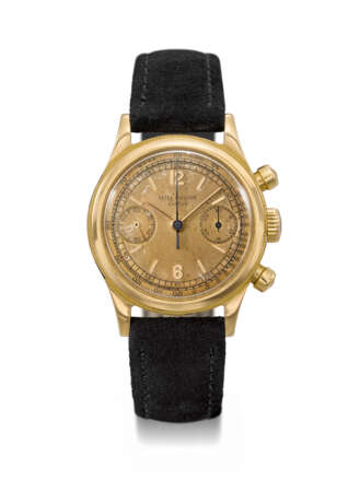 PATEK PHILIPPE. A VERY RARE AND ATTRACTIVE 18K GOLD CHRONOGRAPH WRISTWATCH - photo 1