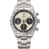 ROLEX. A RARE AND ATTRACTIVE STAINLESS STEEL CHRONOGRAPH WRISTWATCH WITH PAUL NEWMAN DIAL AND BRACELET - Foto 1