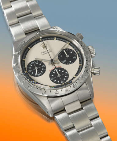 ROLEX. A RARE AND ATTRACTIVE STAINLESS STEEL CHRONOGRAPH WRISTWATCH WITH PAUL NEWMAN DIAL AND BRACELET - photo 2