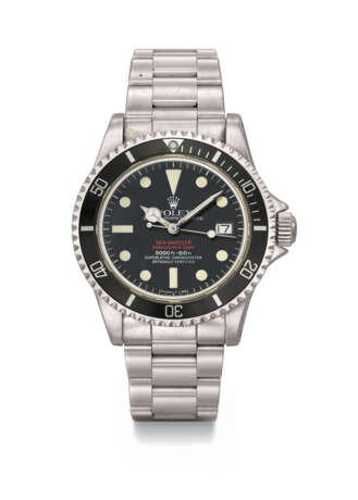 ROLEX. A RARE STAINLESS STEEL AUTOMATIC WRISTWATCH WITH SWEEP CENTRE SECONDS, HELIUM GAS ESCAPE VALVE, DATE, BRACELET AND BOX - фото 1
