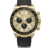 ROLEX. AN ATTRACTIVE 18K GOLD AUTOMATIC CHRONOGRAPH WRISTWATCH WITH GUARANTEE AND BOX - photo 1