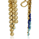 VAN CLEEF & ARPELS LAPIS LAZULI, TURQUOISE, DIAMOND AND GOLD 'BOUTON D'OR' EARRINGS - фото 3