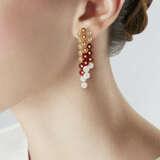VAN CLEEF & ARPELS CARNELIAN, MOTHER-OF-PEARL AND DIAMOND 'BOUTON D'OR' EARRINGS - photo 2
