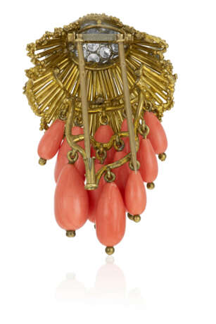 NO RESERVE | CARTIER CORAL AND DIAMOND JELLYFISH BROOCH - photo 3