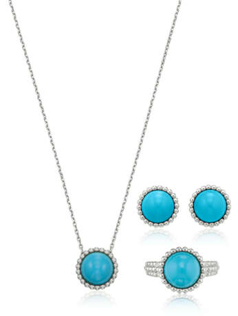 NO RESERVE | VAN CLEEF & ARPELS SUITE OF TURQUOISE 'PERLÉE COULEURS' JEWELRY - фото 1