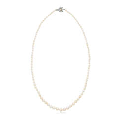 NO RESERVE | ART DECO NATURAL PEARL AND DIAMOND NECKLACE
