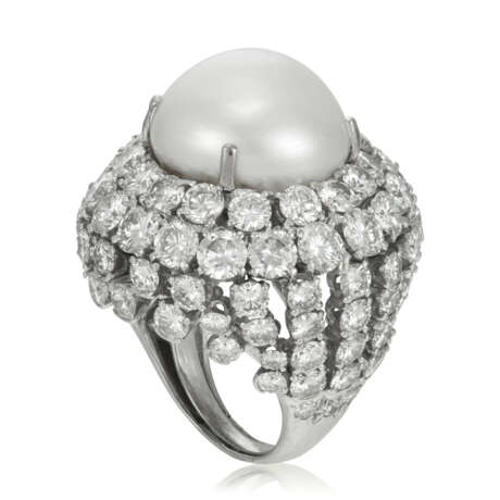 NO RESERVE | DAVID WEBB CULTURED PEARL AND DIAMOND RING - photo 3
