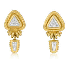 DENISE ROBERGE DIAMOND AND GOLD EARRINGS
