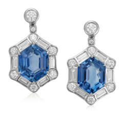 NO RESERVE | SAPPHIRE AND DIAMOND EARRINGS