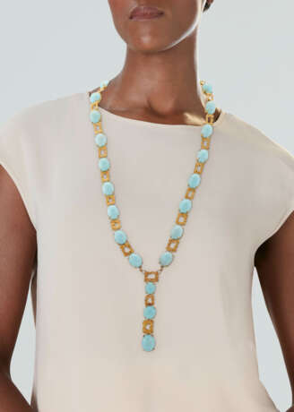 NO RESERVE | TURQUOISE AND GOLD SAUTOIR - photo 2