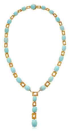 NO RESERVE | TURQUOISE AND GOLD SAUTOIR - photo 3