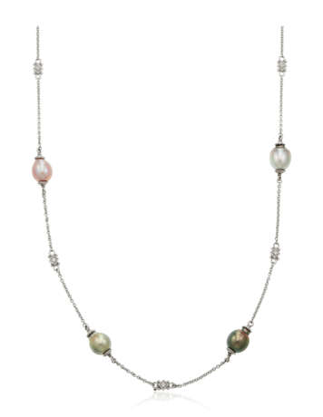 NO RESERVE | JUDITH RIPKA CULTURED PEARL AND DIAMOND LONGCHAIN NECKLACE - photo 1