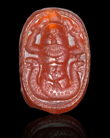 A GREEK CARNELIAN SCARAB WITH A MONSTER - photo 1
