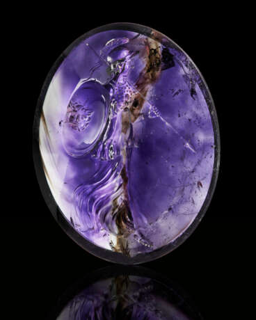 A GREEK AMETHYST RINGSTONE WITH ATHENA - photo 1