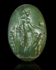 A ROMAN PLASMA RINGSTONE WITH VENUS