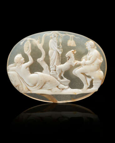 A ROMAN ONYX CAMEO WITH A BACCHIC SCENE - photo 1