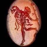 A ROMAN CARNELIAN RINGSTONE WITH A DANCING SATYR - photo 1