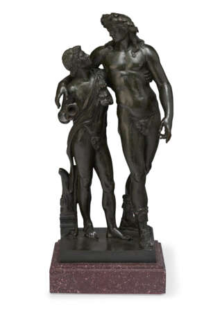 A BRONZE GROUP OF BACCHUS AND SATYR - фото 2