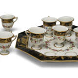 A SEVRES (HARD PASTE) PORCELAIN BLACK-GROUND OCTAGONAL ICE-CUP TRAY AND NINE ICE-CUPS - photo 2