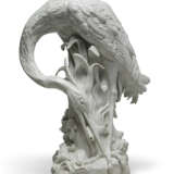 A LARGE MEISSEN WHITE PORCELAIN MODEL OF A HERON - photo 1