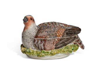 A MEISSEN PORCELAIN PARTRIDGE TUREEN AND COVER