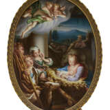 A MEISSEN PORCELAIN SMALL OVAL PLAQUE, THE HOLY NIGHT - photo 1