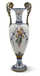 A GILT-BRONZE MOUNTED SEVRES (REPUBLIQUE FRANÇAISE) PORCELAIN VASE (VASE FUSEAU, 2EME GRANDEUR)