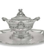 Tetard Freres. A FRENCH SILVER TWO-HANDLED SOUP TUREEN AND STAND