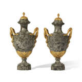 A PAIR OF NORTH EUROPEAN ORMOLU-MOUNTED GRAY GRANITE TWO-HANDLED VASES - photo 2