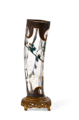 A FRENCH ORMOLU-MOUNTED PARCEL-GILT AND ENAMELED AND GLASS VASE - photo 2