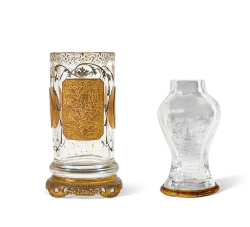 TWO FRENCH GILT-METAL-MOUNTED GLASS VASES - photo 4