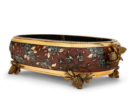 A FINE FRENCH 'JAPONISME' GILT, SILVERED, AND PATINATED BRONZE JARDINIERE - photo 1