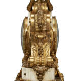 A LARGE NAPOLEON III ORMOLU AND WHITE MARBLE DOUBLE-SIDED THREE-PIECE CLOCK GARNITURE - photo 3