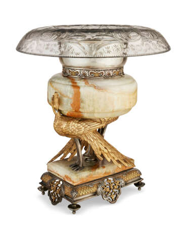 A FRENCH 'JAPONISME' GILT, SILVER-PLATED, PATINATED-BRONZE AND ONYX JARDINIERE - Foto 1