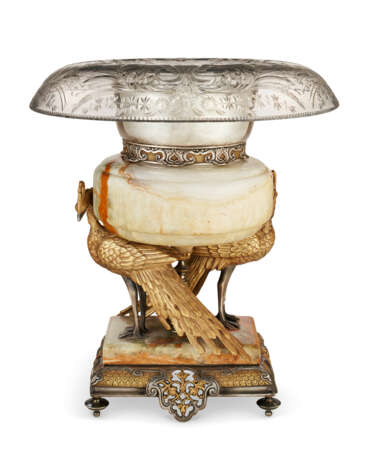 A FRENCH 'JAPONISME' GILT, SILVER-PLATED, PATINATED-BRONZE AND ONYX JARDINIERE - photo 2