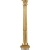 AN EARLY VICTORIAN ORMOLU AND SULPHIDE GLASS COMMEMORATIVE COLUMN - фото 1