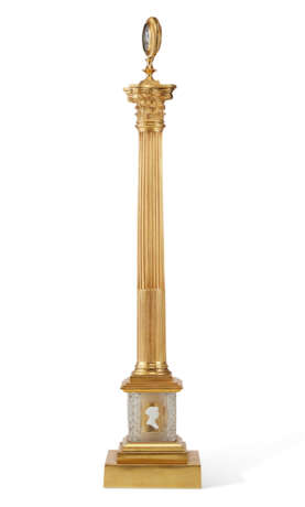 AN EARLY VICTORIAN ORMOLU AND SULPHIDE GLASS COMMEMORATIVE COLUMN - photo 5