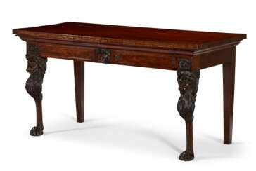 A REGENCY BRASS-INLAID MAHOGANY SERVING TABLE