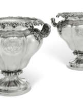 A PAIR OF VICTORIAN SILVER WINE COOLERS