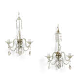 A PAIR OF LATE GEORGE III CUT-CLASS TWO-BRANCH WALL LIGHTS - photo 1