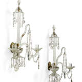 A PAIR OF LATE GEORGE III CUT-CLASS TWO-BRANCH WALL LIGHTS - фото 2