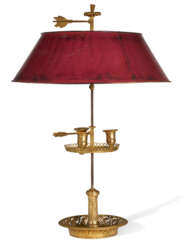 A DIRECTOIRE ORMOLU THREE-LIGHT BOUILLOTTE LAMP