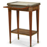 A LOUIS XVI ORMOLU-MOUNTED TULIPWOOD, FRUITWOOD AND GREEN-STAINED DOT-TRELLIS PARQUETRY TABLE A ECRIRE - photo 3