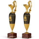 A PAIR OF EMPIRE ORMOLU AND PATINATED BRONZE EWERS - photo 3