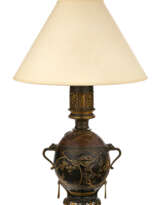 A FRENCH ‘JAPONISME’ POLYCROME-PATINATED BRONZE TABLE LAMP