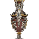 A LARGE NAPOLEON III ORMOLU, SILVERED-BRONZE AND ENAMEL-MOUNTED ROUGE GRIOTTE MARBLE VASE - photo 2